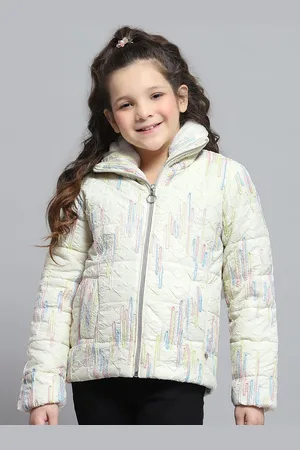 Monte Carlo Girls Mock Collar Self Design Casual Lightweight Padded Jacket