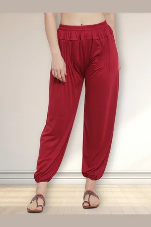 Jinfo Women Slip On Mid-Rise Harem Pants