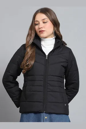 Monte Carlo Women Mock Collar Solid Casual Lightweight Padded Jacket