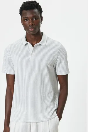 Koton Men Striped Polo Collar Pockets T-shirt