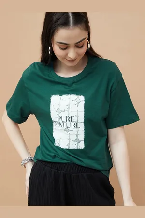 Lifestyle Women Graphic Printed Round Neck Cotton T-shirt