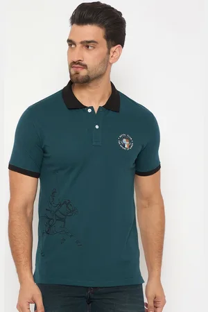 Duke Men Graphic Printed Polo Collar Cotton Slim Fit T-shirt