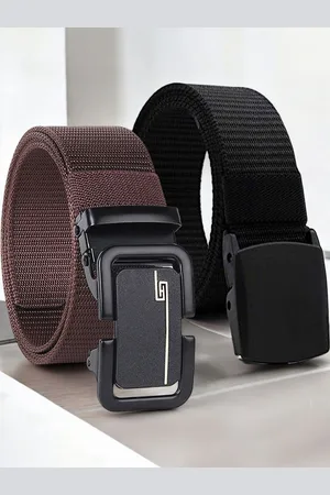 Metronaut Unisex Pack Of 2 Woven Design Belt