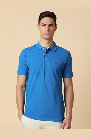 Allen Solly Men Blue Polo Collar Applique T-shirt