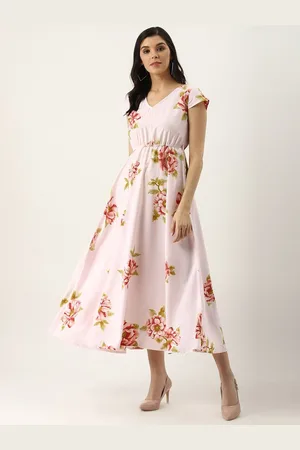 Moda Rapido Floral Print Crepe A-Line Maxi Dress