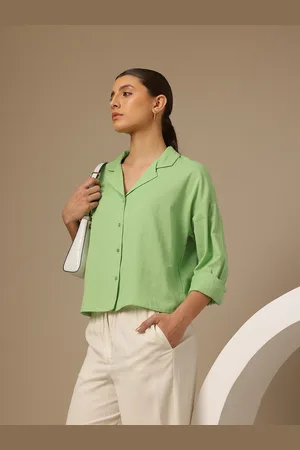 Chemistry Camp Collar Cotton Linen Casual Shirt