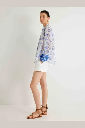 Koton Women Floral Printed Button-Down Collar Oversized Casual Shirt