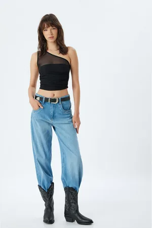 Koton Solid One Shoulder Crop Top