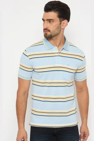 Duke Men Striped Polo Collar Cotton T-shirt
