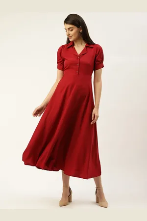 Moda Rapido Puff Sleeve Crepe Maxi Dress