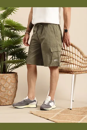 Mast & Harbour Men Pure Cotton Loose Fit Cargo Shorts