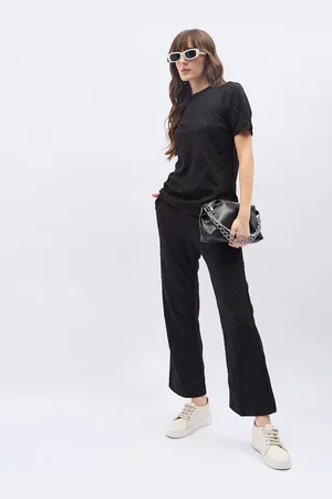 DressBerry Floral Printed Round Neck T-Shirt With Trousers