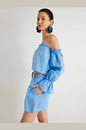 Koton Off-Shoulder Bell Sleeve Cotton Bardot Top