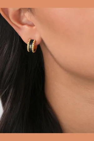 Cerruti 1881 Stainless Steel Circular Half Hoop Earrings