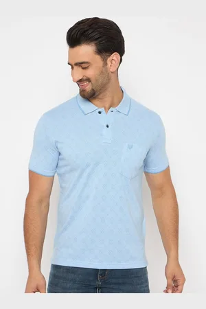 Duke Men Geometric Printed Polo Collar Cotton T-shirt