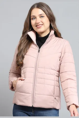 Monte Carlo Women Mock Collar Solid Casual Lightweight Padded Jacket