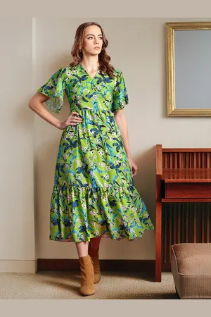 all about you Floral Print Flared Sleeve Fit & Flare Midi Dress
