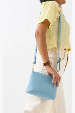 Chumbak Skies Tote With Shoulder Strap & Scarf |Powder Blue