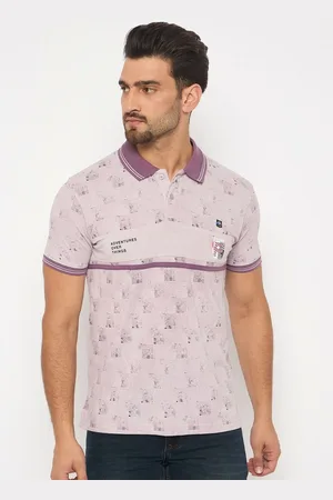 Duke Men Abstract Printed Polo Collar Cotton Slim Fit T-shirt