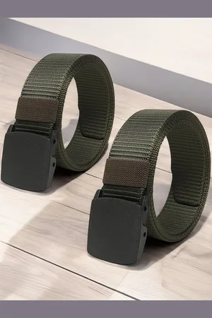 Provogue Pack Of 2 Men Canvas Woven Design Belt