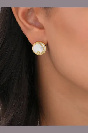 Cerruti 1881 Gold-Plated Circular Studs Earrings
