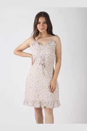 DressBerry Floral Print Off-Shoulder A-Line Dress