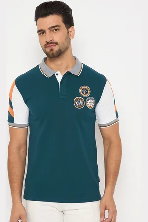 Duke Men Colourblocked Polo Collar Cotton Slim Fit T-shirt
