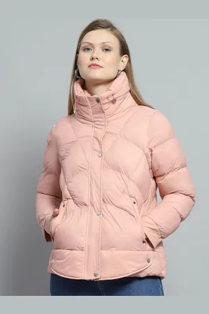 Monte Carlo Women Mock Collar Solid Casual Lightweight Puffer Jacket