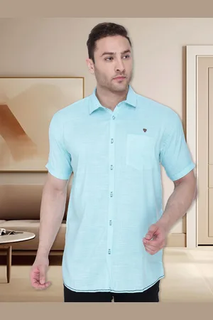 Kuons Avenue Men Blue Smart Slim Fit Opaque Casual Shirt