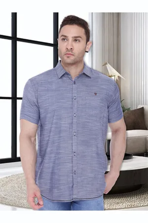 Kuons Avenue Men Navy Blue Smart Slim Fit Opaque Casual Shirt