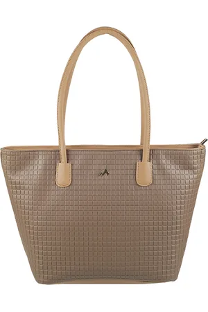 Metro Khaki Textured Shopper Shoulder Bag