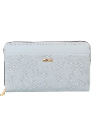 All Things Mochi Women Blue Textured Zip Around Wallet