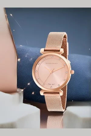 Giordano Women Embellished Dial & Stainless Steel Analogue Watch GZ-60039-11