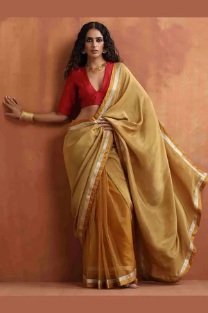 trueBrowns Zari Tissue Ready To Wear Saree