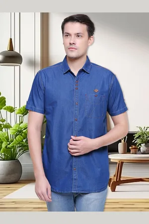 Kuons Avenue Men Blue Slim Fit Solid Casual Shirt
