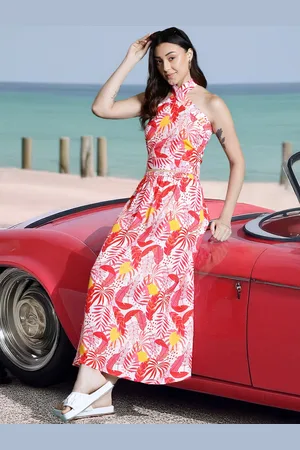 DressBerry Printed Backless Top with Skirt Co-ords