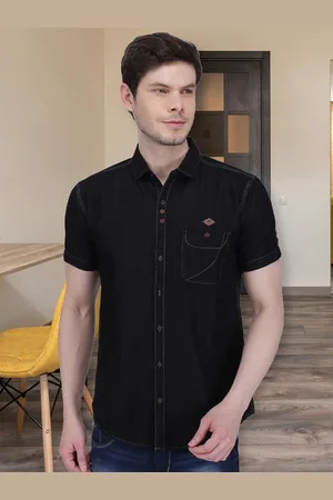 Kuons Avenue Men Black Smart Slim Fit Opaque Casual Shirt