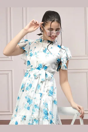 MISS AYSE Women Floral Printed Fit & Flare Dress