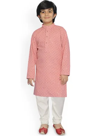 SG Boys Embroidered Regular Sequinned Kurta with Pyjamas