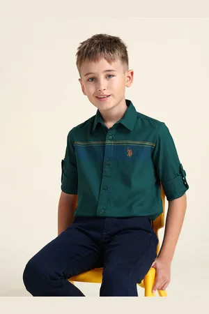 Ralph Lauren Boys Spread Collar Colourblocked Cotton Casual Shirt