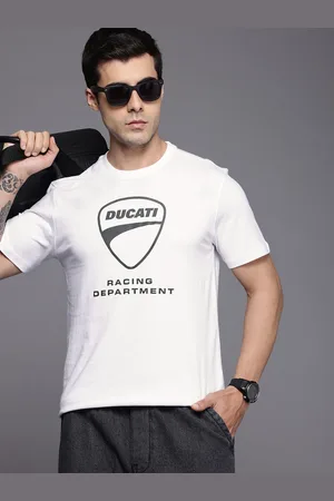 DUCATI Pure Cotton Brand Logo Printed T-shirt