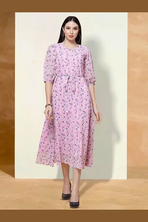 BAESD Floral Print Applique Fit & Flare Dress