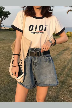 DressBerry Women Typography Printed Polo Collar Applique T-shirt