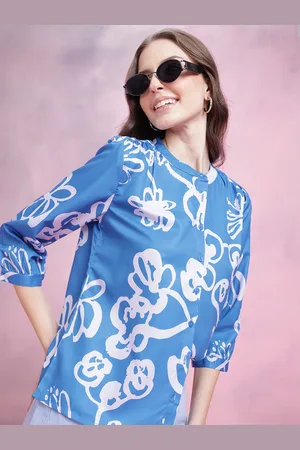 DressBerry Floral Printed Shirt-Style Top