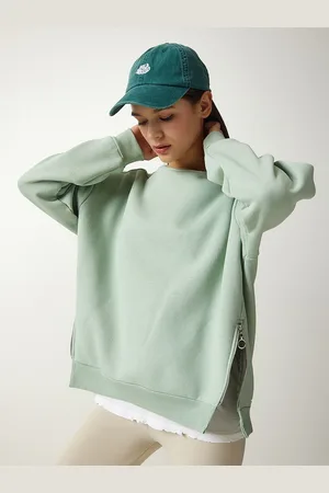 Happiness istanbul Women Pullover Sweatshirt With Zip Detail