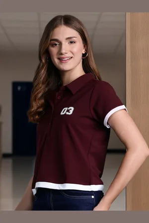 DressBerry Typography Printed Polo Collar T-shirt