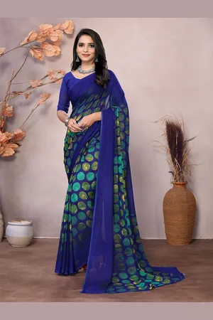 Moda Rapido Women Geometric Printed Saree With Unstiched Blouse Piece