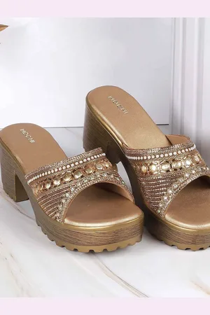 All Things Mochi Women Embellished Block Sandals