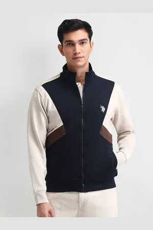 Ralph Lauren Men Mock Collar Colourblocked Sweatshirt