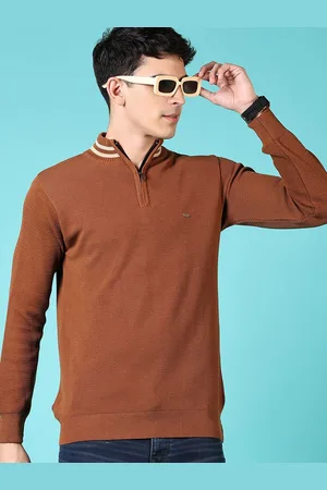 V-Mart Men Self Design Henley Neck Pullover